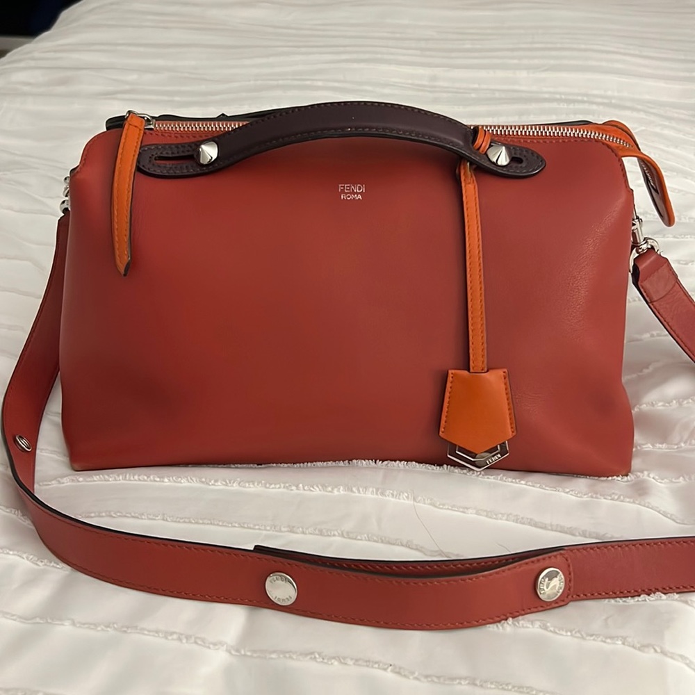 Fendi By The Way Bag Medium — Orange and Maroon